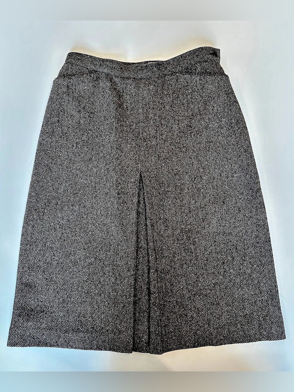Kate Hill Casual Wool Blend Herringbone A-Line Skirt Size 10